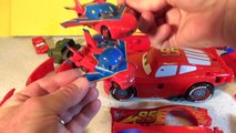 Pixar Cars 5 Lightning McQueen Race Cars Play Set with Die Cast Lightning McQueen as Hawk and Mater