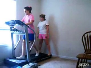 Fat Girl Falls On Treadmill