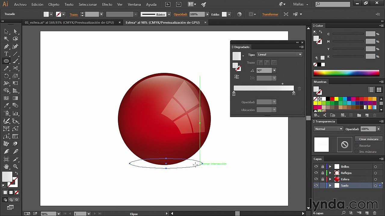 17.Dibujo de la superficie de la esfera