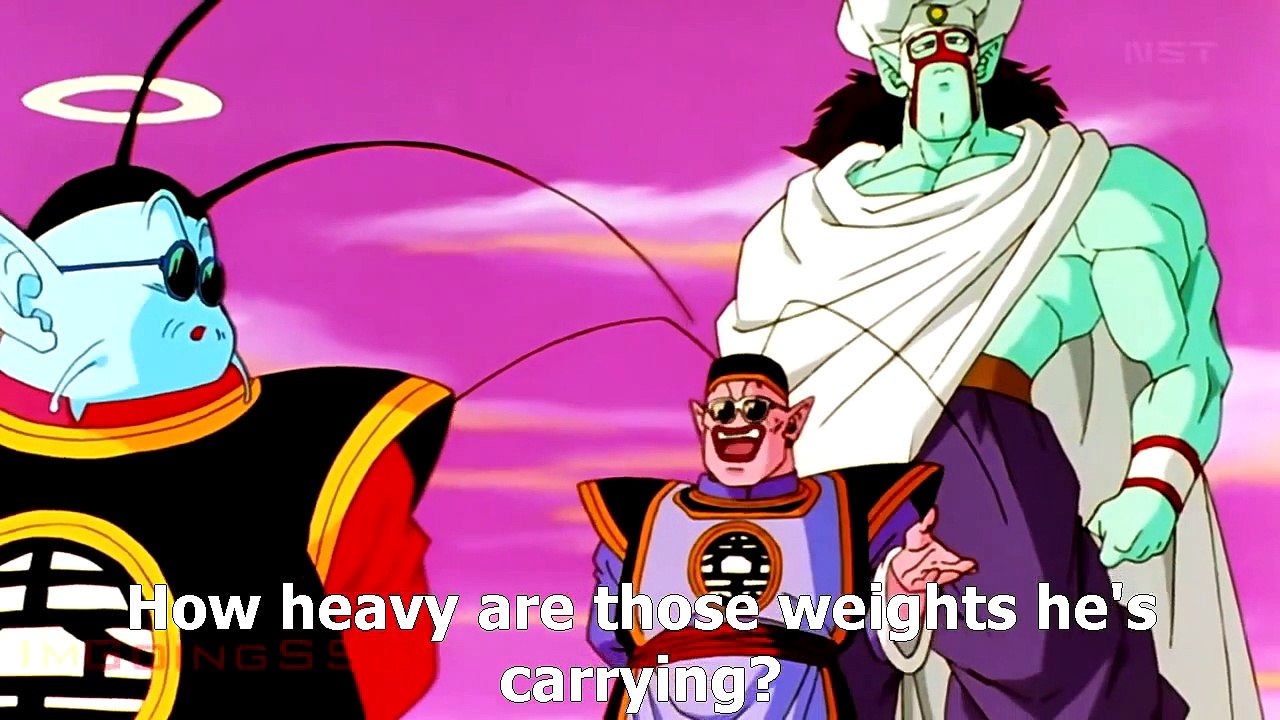Goku trains with weights Dragon Ball Kai 2014