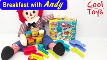 Breakfast With Andy - Play-Doh Breakfast Time Set Toy for Kids Waffles, Churro, Eggs, Cheese Desayuno con Play Doh
