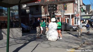 Funny Scary Snowman Pranking Girls Season 1 Episode 13