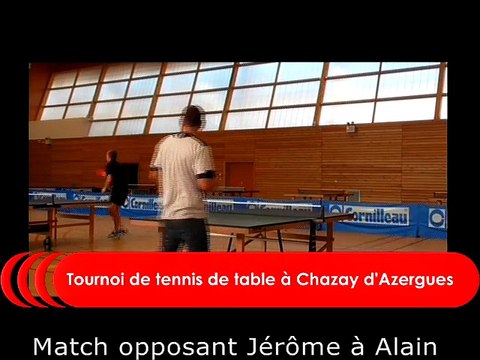 Match de tennis de table opposant Jérôme à Alain