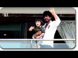 Sharukh Khan Son ABRAM Waves To His FANS Outside Mannat