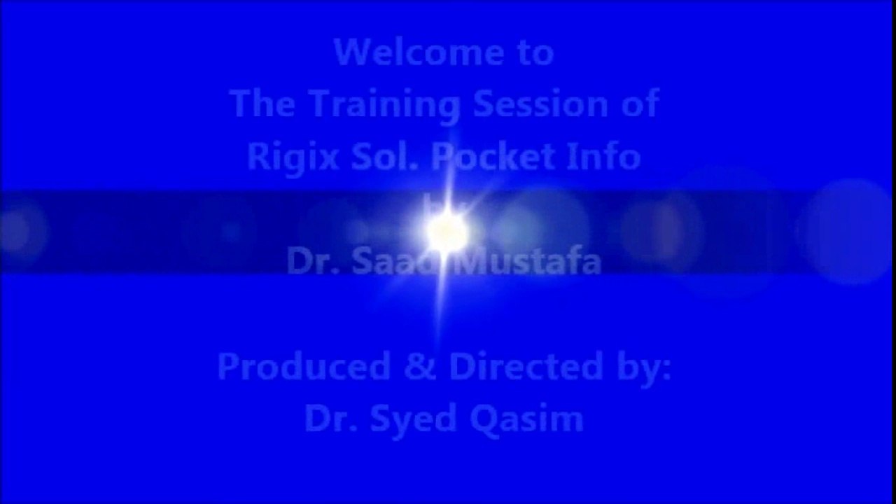 Rigix Sol Pocket Info Training by Dr. Saad Mustafa