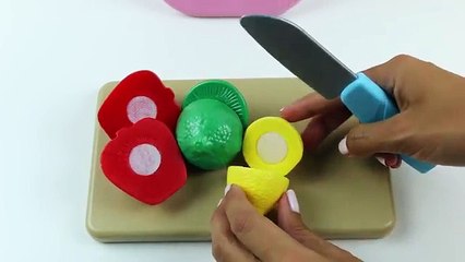 Baby Doll Lunch Time with Cutting Food Velcro Fruits and Vegetables for dolls toys