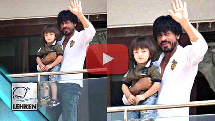 Shahrukh Teaches AbRam To Wave At Fans