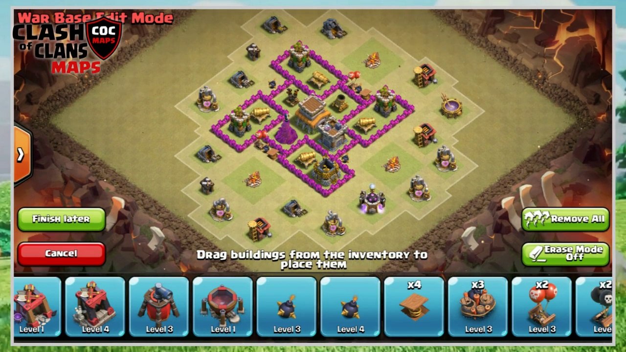 Clash of Clans - TH5 War Base Layout Defense St...