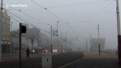 Blackpool Tower disappears in fog