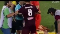 Greek Stretcher Men Drop Injured Football Player Twice On The Pitch 2015
