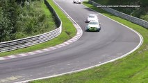 Almost CRASH / small Hit Porsche 911 GT3 Cup VLN 6. Lauf 22.08.2015 Nürburgring Nordschle