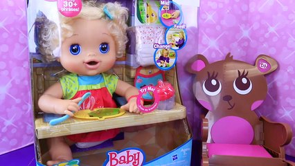 BABY ALIVE ❤ Old School With Big Eyes Eats Baby Food & Green Poop Diaper