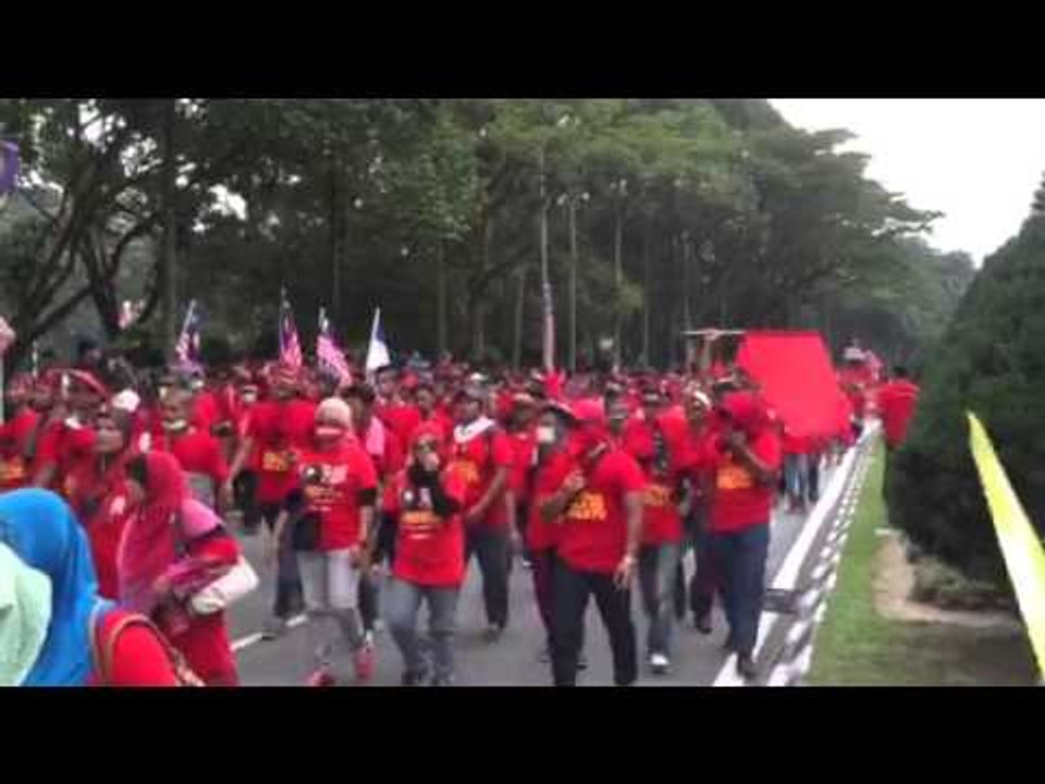 Red shirt crowd at padang merbok
