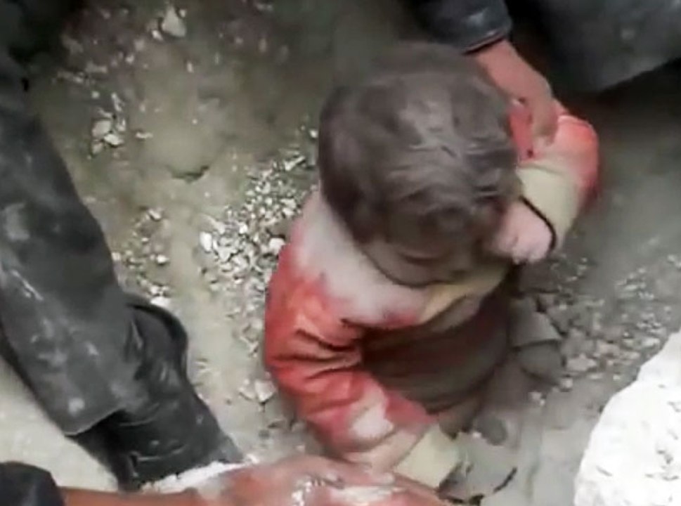 Baby miraculously found alive under rubble in Syria