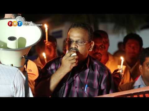 Candlelight vigil Sugumaran at Kajang Police Station