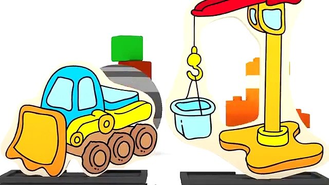 Çizgi film - Dört arba gösterisi - İş makineleri ile yapboz