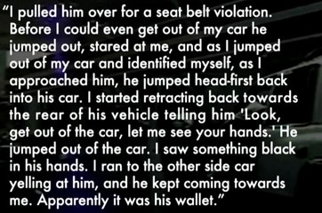 Lance Corporal Sean Groubert explains LeVar Jones shooting