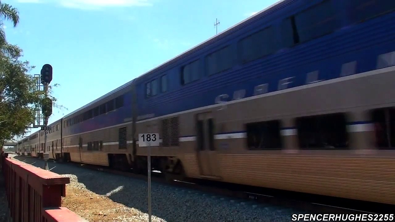 Amtrak Trains crossing Sand Canyon Avenue (July 14th, 2013)