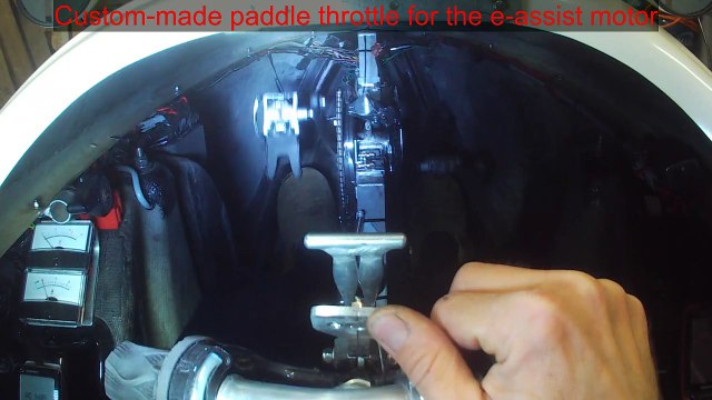 Velomobile Quest 474 - Custom-made paddle throttle for the e-assist motor