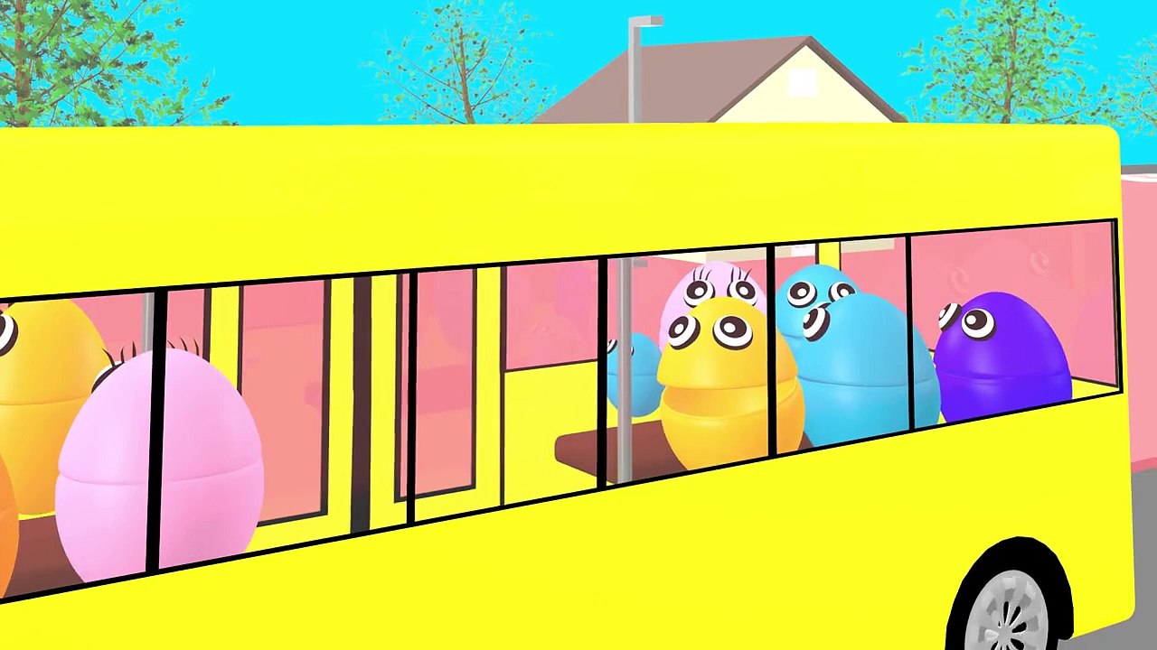 Wheels On The Bus | Bus Song for Kids Toddler Baby | Part 1 | Animated Surprise Eggs | Nur