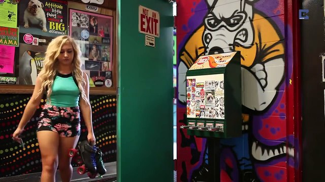 Teen Limbos On Skates While Doing The Splits