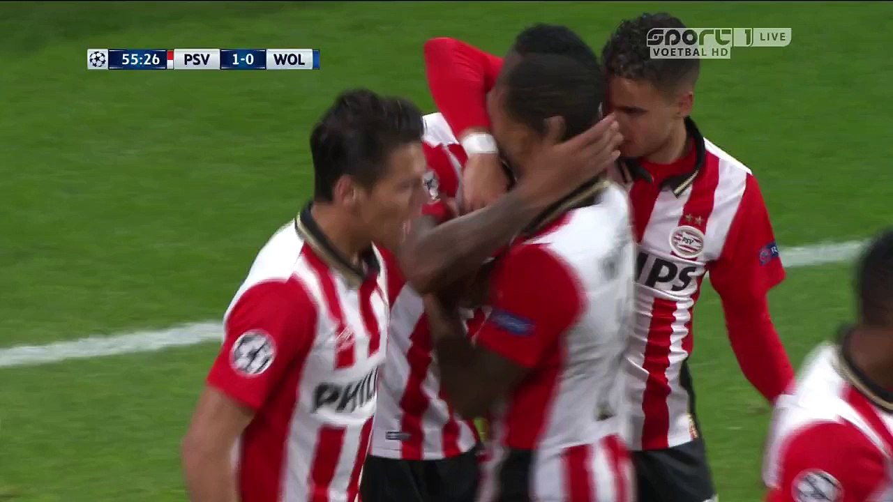 1-0 Jürgen Locadia GOAL - PSV Eindhoven v. Wolfsburg 03.11.2015 HD
