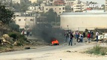 Palestinian protesters gather in front of flashpoint Ofer prison