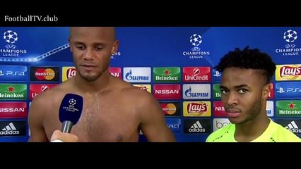 Sevilla vs Manchester City 1 - 3 - Vincent Kompany & Raheem Sterling post-match interview