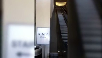 Girl Smashes Face On Escalator  Epic Fail