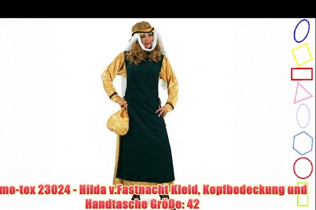 Gurimo-tex 23024 - Hilda v.Fastnacht Kleid Kopfbedeckung und Handtasche Gr??e: 42