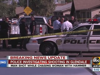 Police investigate after hammer-wielding man gets shot