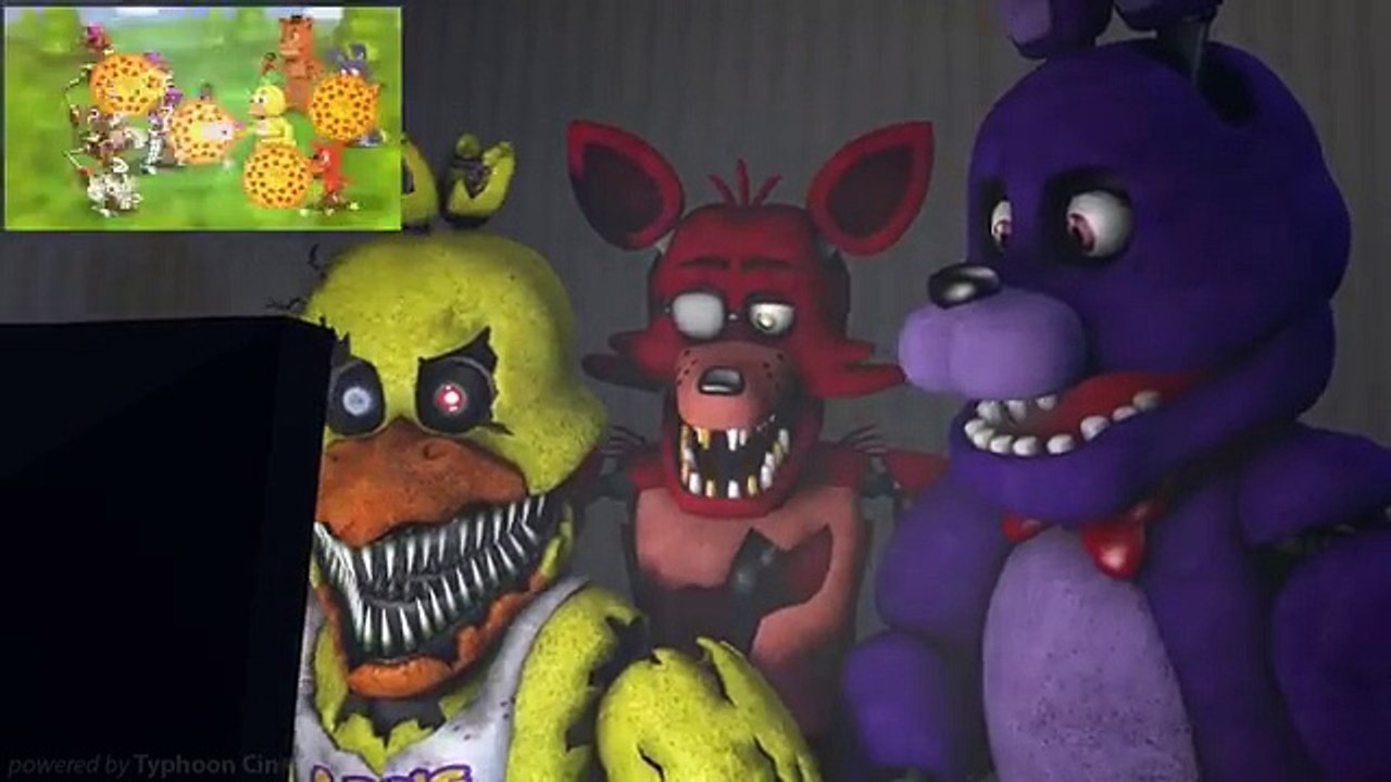 [SFM FNAF] Nightmare Chica Bonnie and Foxy React to FNAF World Teaser Trailer