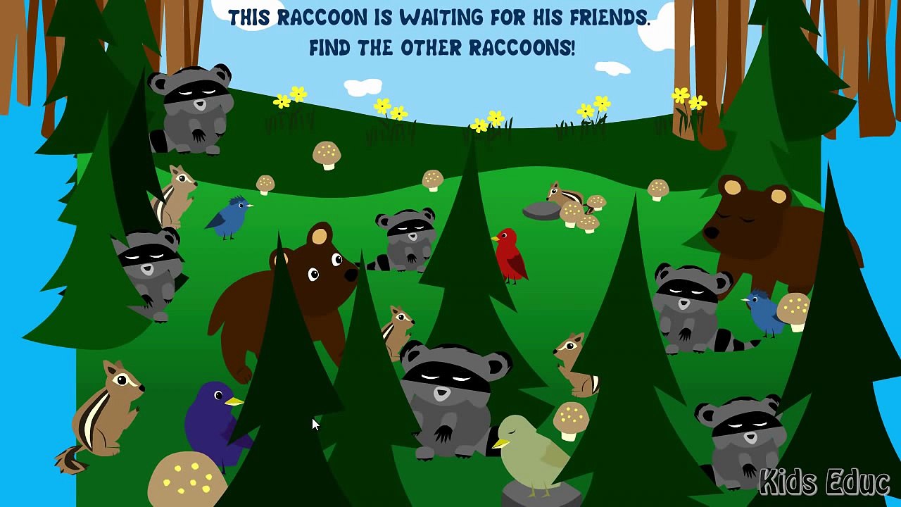 Learning Animals and Plants In The Forest For Kids 2014, Flashcards, Find + Count, Educati