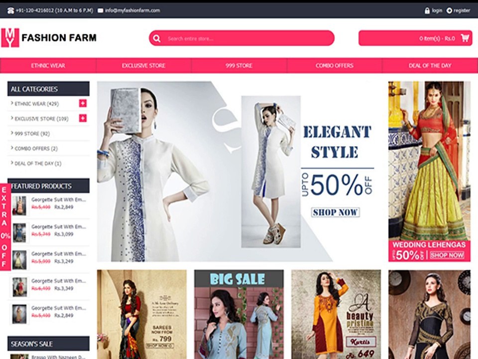 Ecommerce Website designing Development - Get Your Own Online Store only 7500/