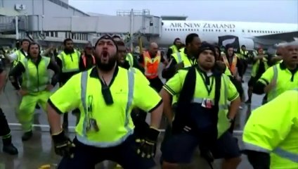All Blacks : haka de bienvenue sur le tarmac de l'aéroport