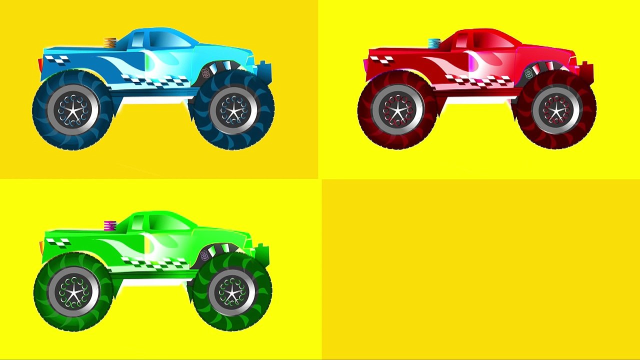 Monster Trucks for Learning Colors Teach Colours for Kids Baby Toddler with Animated Surpr