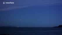 Venus, Jupiter and Mars filmed in the sky at the same time
