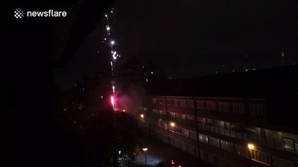 There's something cool about fireworks in east London