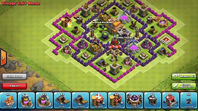 Clash of Clans - TOP 5 BEST TH7 HYBRID BASES 2015 with AIR SWEEPER