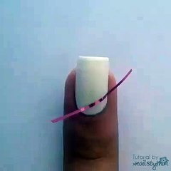 Nail Fishtail braid with stamp design.