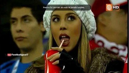 Peruvian Alondra Garcia-Miro watching Paolo Guerrero - Bolivia vs Peru 2015