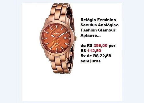 Relogios em promocão