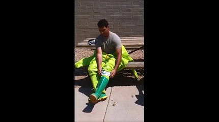 Foot Sweat From Fighting Fire