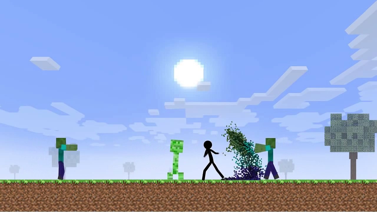 STICKMAN VS ZOMBIES VS CREEPERS(A MINECRAFT ANIMATION)