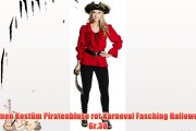 Damen Kost?m Piratenbluse rot Karneval Fasching Halloween Gr.38