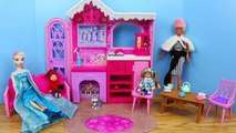 Barbie Life In The Dreamhouse Dollhouse Frozen Kids & Elsa Snow Cabin Doll House DisneyCar