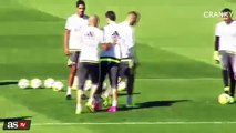 Cristiano Ronaldo And Pepe Having Fun In Real Madrid Training 18/09/2015