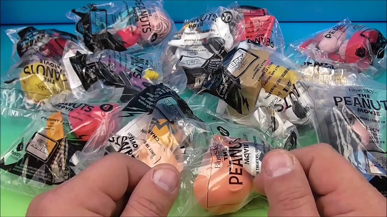 2015 THE PEANUTS MOVIE SET OF 12 McDONALDS HAPPY MEAL KIDS TOYS VIDEO REVIEW