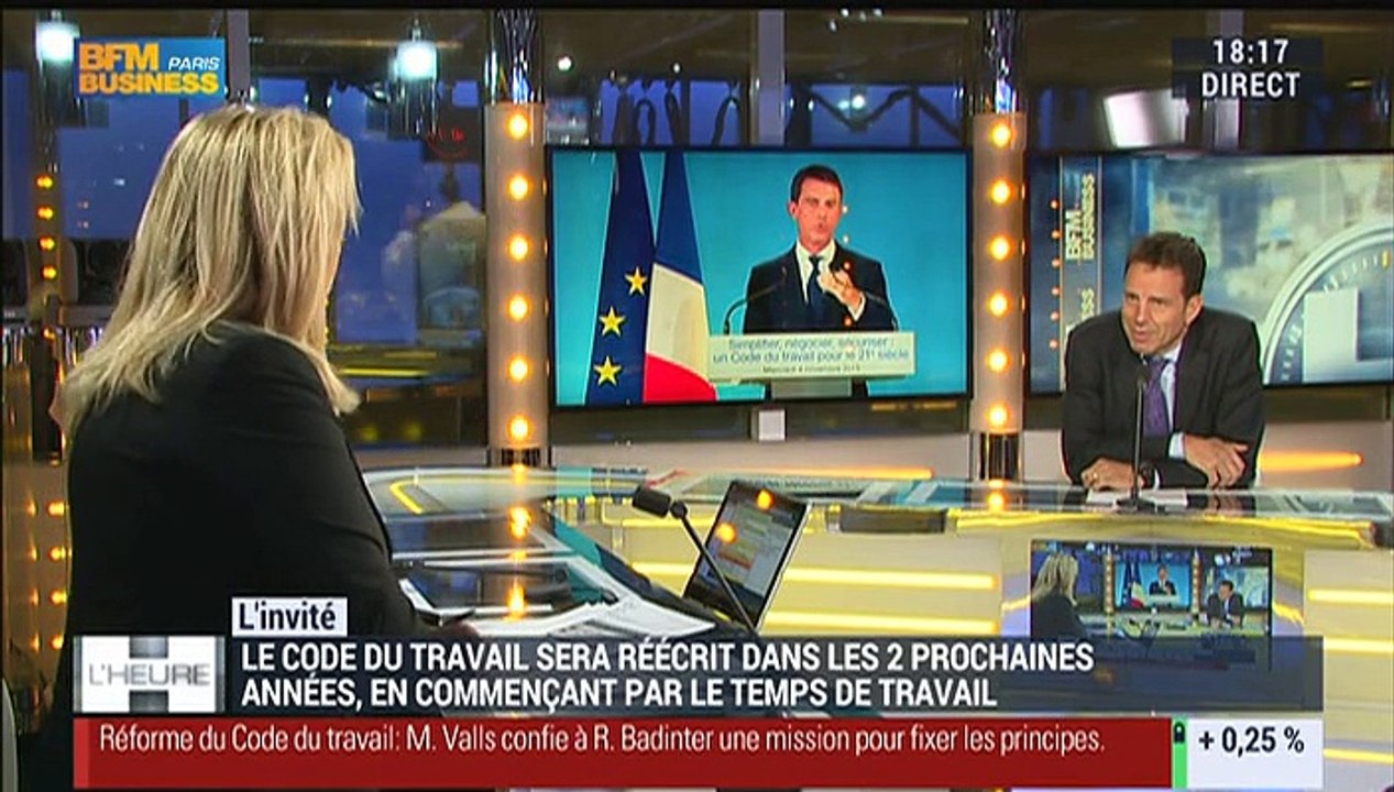 Code du travail: "Il faut réformer, mais il ne faut pas prendre le temps de travail comme un tabou", Geoffroy Roux de Bézieux - 04/11