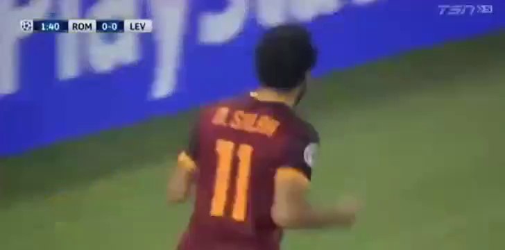 Salah Goal 1-0 | Roma vs Bayer Leverkusen 04.11.2015 HD